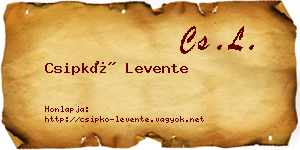 Csipkó Levente névjegykártya