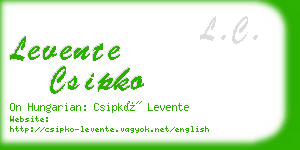 levente csipko business card